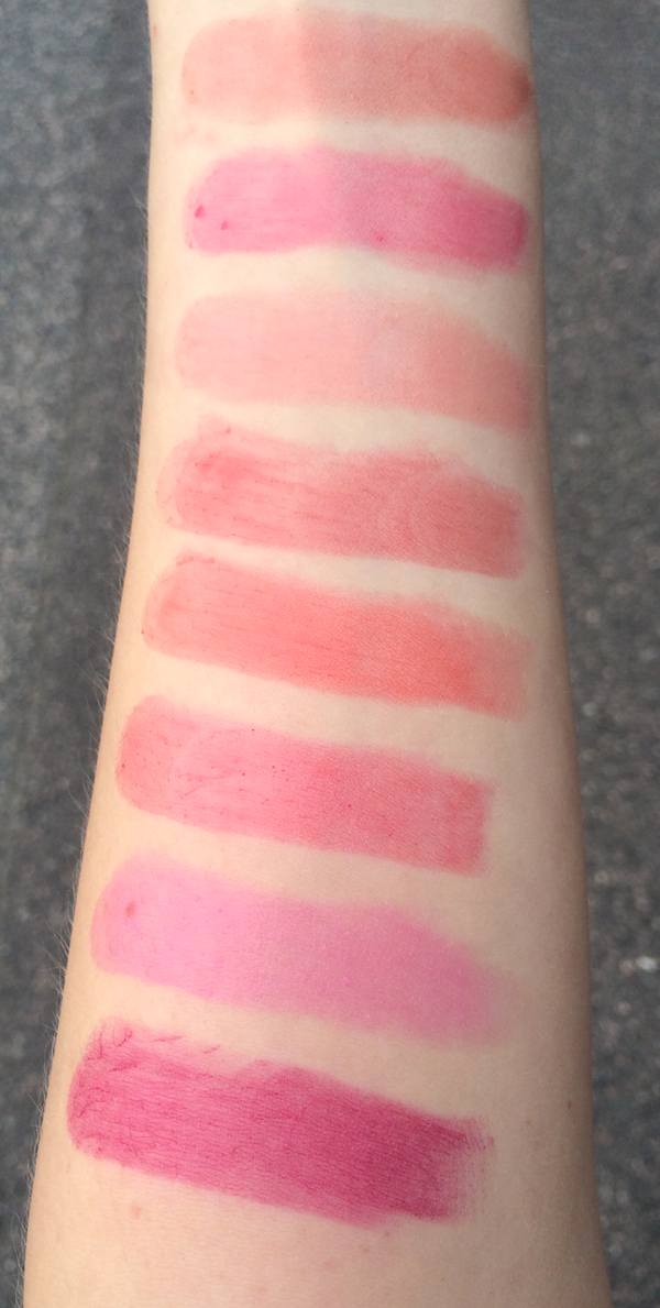 bareMinerals Pop of passion lip Oil Balm Swatches Outside